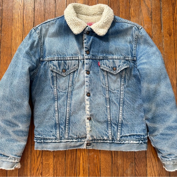 70’s Vintage Levi’s Sherpa Lined Denim Trucker Jacket - Picture 1 of 16